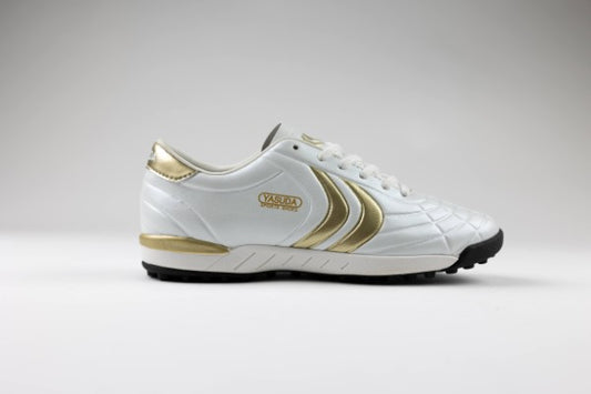 Ligaresta TF Jr. | 2026 Limited Edition "Gold Package" (White/Gold) - Premium Youth Turf Soccer Shoes