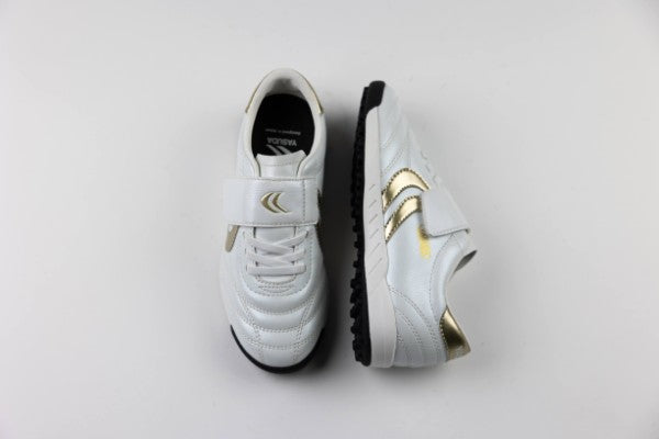 Ligaresta TF Kids | 2026 Limited Edition "Gold Package" (White/Gold) - Velcro Turf Soccer Shoes for Kids