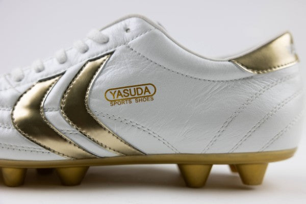 Ligaresta Pro | 2026 Limited Edition "Gold Package" (White/Gold) - Premium Kangaroo Leather Soccer Cleats